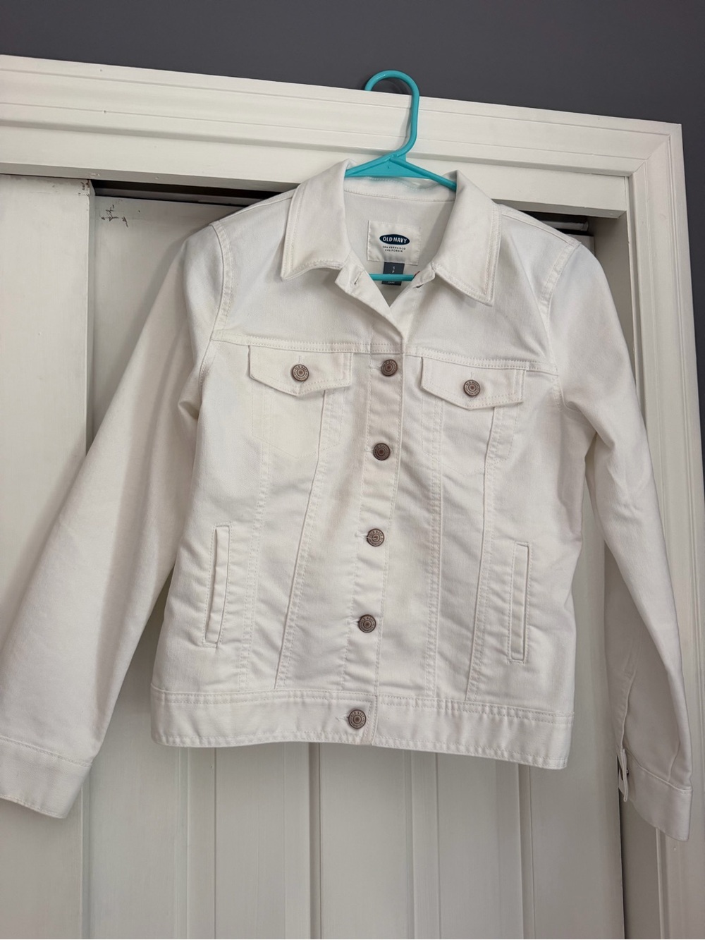 Old Navy White Denim Jacket - Women's Button-Front Jean Jacket